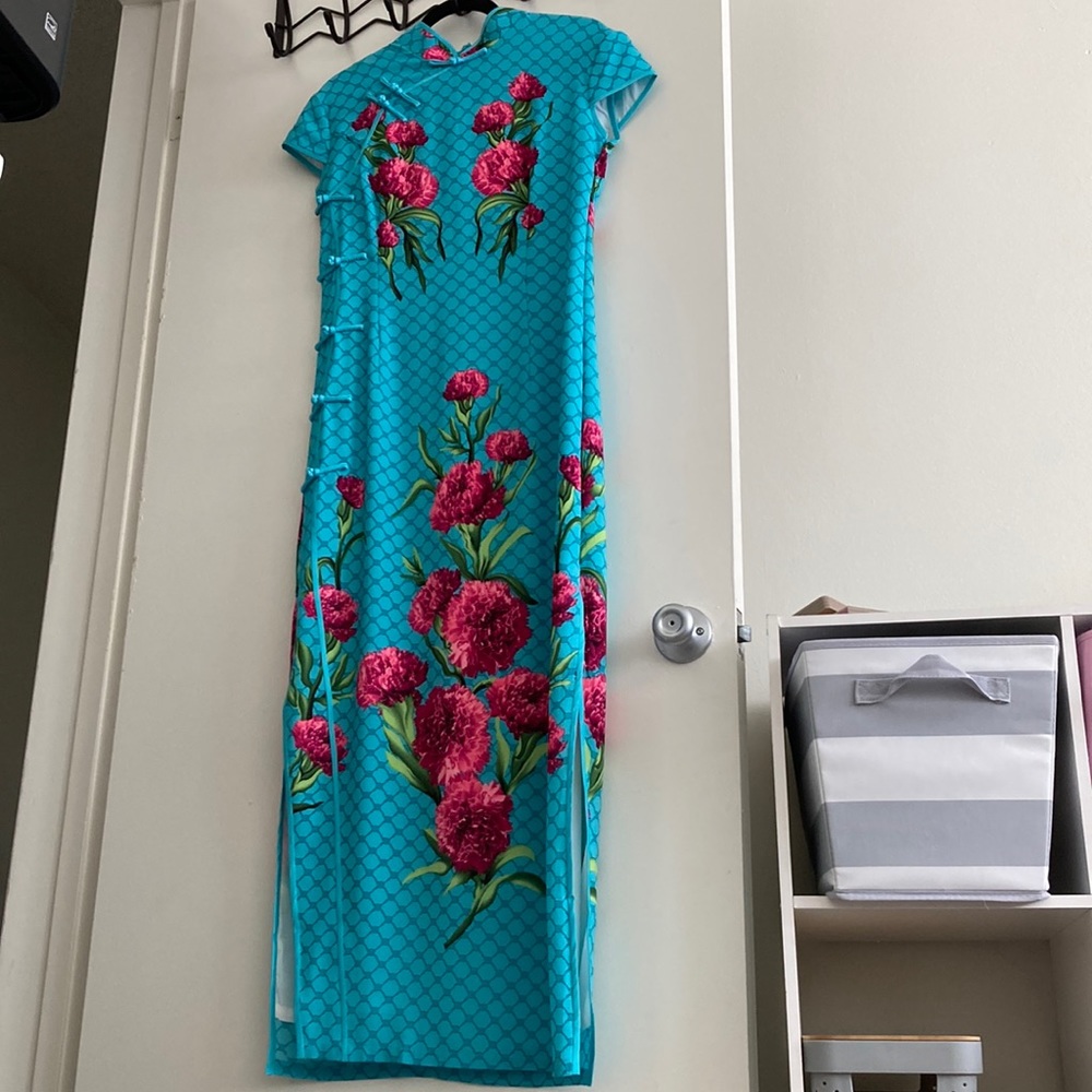 Teal/Blue Qipao/Cheongsam Dress